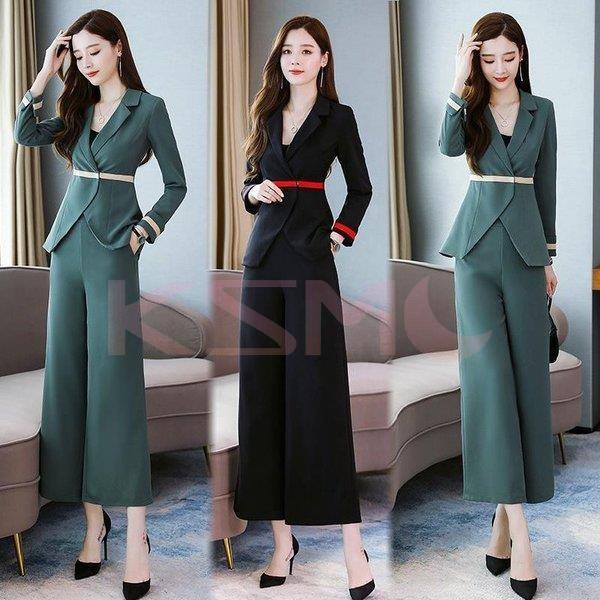 セットアップ レデース スーツ 春 秋 スーツパンツ ジャケット ワイドパンツ 2点セット セレモニー 入学式 通勤 Ol ビジネス お洒落 着痩せ 上品 母親 30代 40代 Ypt Or Id