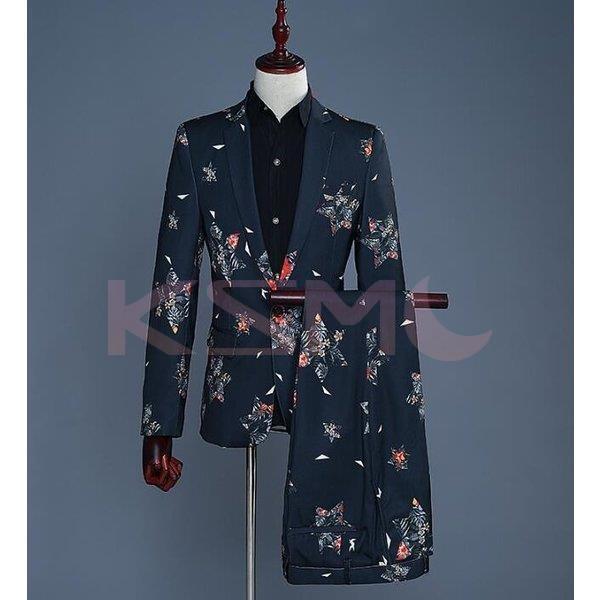 驚きの安さ メンズ 演出服 花柄 セットアップ スーツ フォーマル ステージ衣装 ヒップホップ ダンスウェア 歌手 司会 上下セット 舞台衣装 黒 メーカー包装済 Studiostodulky Cz