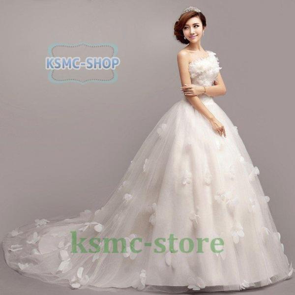 売り尽 ウエディングドレス 安い 二次会 ウェディングドレス 結婚式 プリンセス エンパイア ワンショルダー 花嫁 披露宴 ロングドレス ブライダル マタニティドレス 21新発 Ltr1 Pl