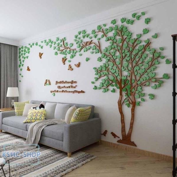 ウォールステッカー 3D 木 木の葉 diy アクリル壁紙 飾り はがせる 装飾 シール 壁 ホーム キッチン リビングルーム ベッドルーム インテリア  250cm*130cm