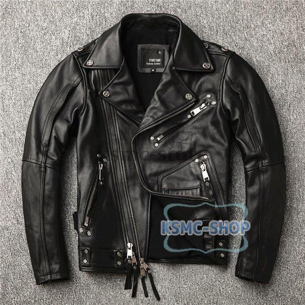 見事な ショート ダブル 牛革 ライダース バイク 本革 メンズ レザージャケット 革ジャン ワイルドなデザインで男らしい 本格的な革ジャン スリムタイプ レザーコート ミリタリー ジャケット ブランド 細身 ジャケット castillogomez Com