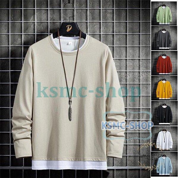 メンズファッション ラッピング対象外 Tシャツ メンズ 重ね着風 長袖 ロンt クルーネック ティーシャツ スリム 長袖tシャツ カジュアル ロングtシャツ Yapf7sr0h9 Minirunukevents Com