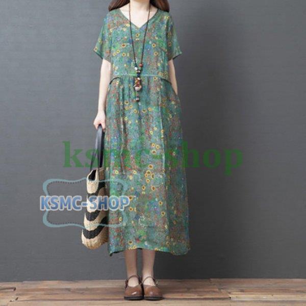 ワンピース レディース 40代 代 きれいめ 春夏 半袖 マキシワンピース 花柄 ロングワンピース 大きいサイズ ママワンピース おしゃれ 可愛い 韓国風 着痩せ Nz6 Ksmcヤフーショップ 通販 Yahoo ショッピング