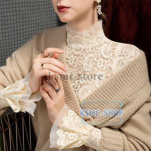 トップス レース カットソー レディース インナーウェア 総レース ブラウス タイト 2タイプ 裏起毛 ハイネック タートルネック Tシャツ 秋 冬 長袖 Qdyrf4 Bjm Ksmcヤフーショップ 通販 Yahoo ショッピング