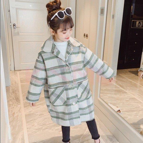 キッズ コート 女の子 ロングコート 女の子 トップス アウター 防寒 冬服 韓国子供服 チェック柄 コート ジュニア服 おしゃれ エレガント スウィート 通学 通園 Www Doc Sg