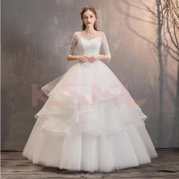 プリンセスドレス 結婚式 スカートスーツ ロングドレス 花嫁 披露宴 レディース服 ウェディングドレス 通販 白ドレス