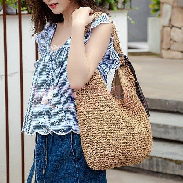 カゴバッグ ハンドバッグ レディース バッグ 大容量 ボタン付き 夏 軽い ストローバッグ かわいい おしゃれ ナチュラル リゾート ビーチ ママバッグ 日常 軽量 Qh Ksmcヤフーショップ 通販 Yahoo ショッピング