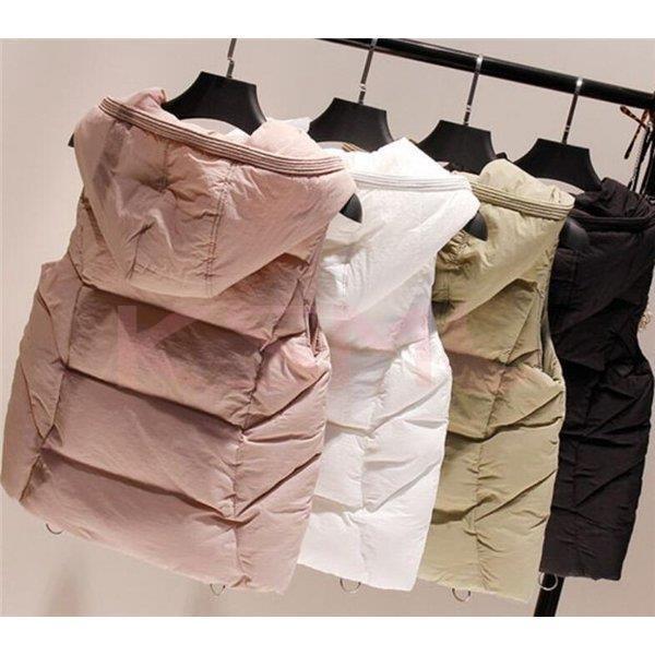 現品限り一斉値下げ ダウンベスト フード付き レディース 中綿ベスト ショート丈 防寒着 アウター 冬 秋 ダウンコート コート ダウンベスト カラー ホワイト Downtownpuntacana Com