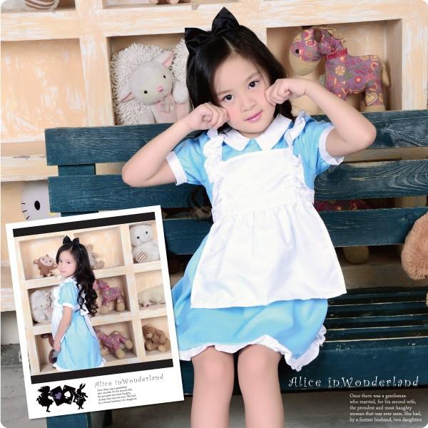 コスプレ 衣装 子供用 不思議の国のアリス エプロンドレス 水色 コスチューム ワンピース キッズ 女の子 仮装 半袖 かわいい クリスマス インポート直販ks問屋 通販 Paypayモール