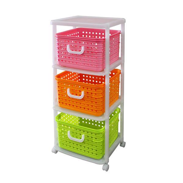 【商品名】 収納ケース おもちゃ収納 幅44cm 日本製 キャスター付 引出しタイプ バスケット 天板付き NEW キューブバスケットラック 3型 【ジャンル・特徴】 収納ケース おもちゃ 子供部屋 子ども部屋 玩具収納 オモチャ 衣類収納...