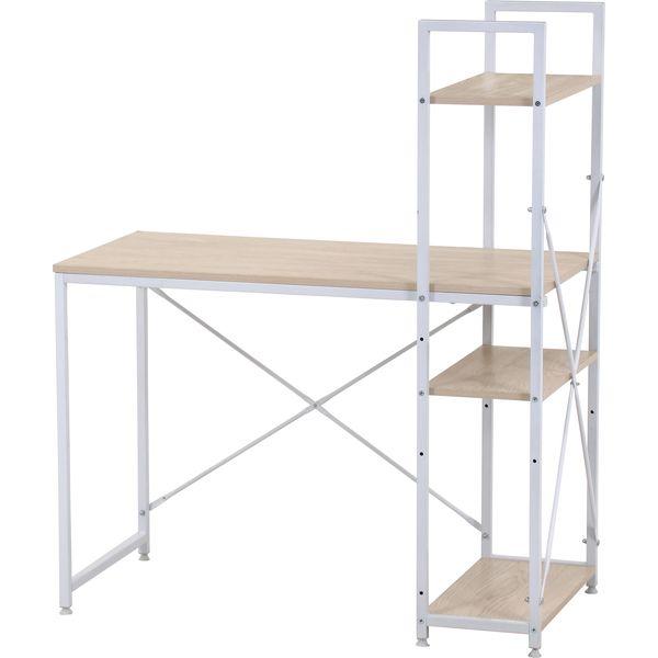 【商品名】 ラック付きデスク OAK オーク 組立品 【ジャンル・特徴】 収納もできてコンパクトなラック付きデスク アチーブ