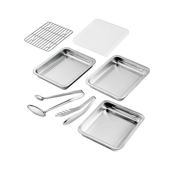 よこやま SUS・ga サス・ガ ステンレスバット3枚(フタ・アミ・トング2