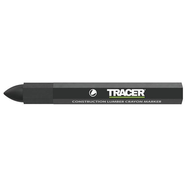 TRACER トレーサー 12本入 建設用ランバークレヨン ブラック 木材・金属・ガラス対応 マーキング用 ACM1