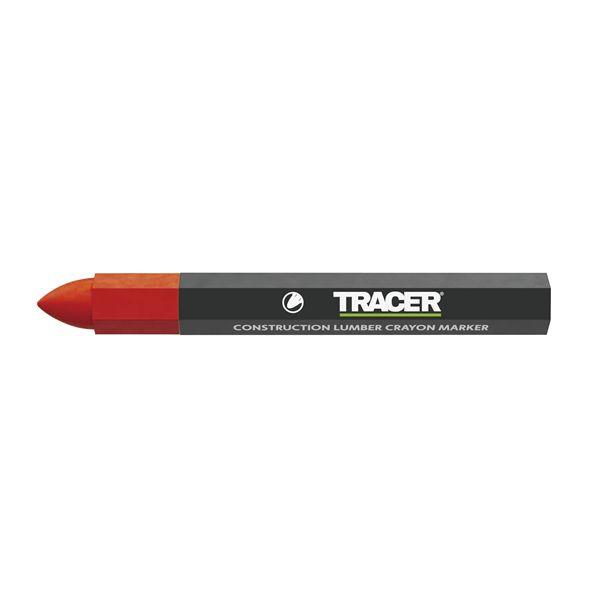 TRACER トレーサー 12本入 建設用ランバークレヨン レッド 木材・金属・ガラス対応 マーキング用 ACM2