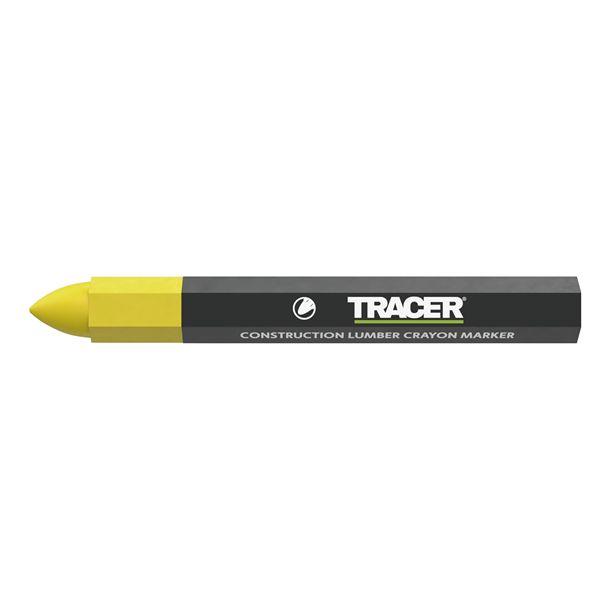TRACER トレーサー 12本入 建設用ランバークレヨン イエロー 木材・金属・ガラス対応 マーキング用 ACM3