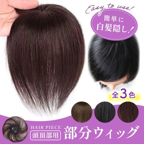 [Release date: January 30, 2023]頭頂部の薄毛、白髪が気になり始めたら・・部分ウィッグで自然に毛量アップ＆白髪隠し【特徴】・クリップだから簡単に着脱可能・自然なつむじで違和感なし・通気性、伸縮性に優れたインナー...