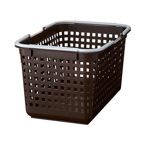 他サイト： ライクイット(like-it) 洗濯カゴ 持ち手付き バスケット M 約幅30.5 奥45.8 高26.3cm ブラウン 日本製 SCB-4 ラの商品画像
