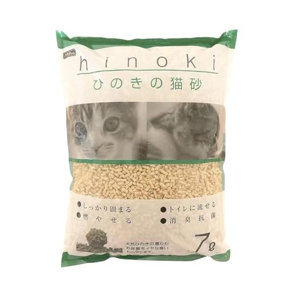 他サイト： ペットプロ 猫砂 ひのきの猫砂 固まる 消臭 抗菌 トイレに流せる 木製 7L 猫トイレ トイレ砂 ネコの砂の商品画像