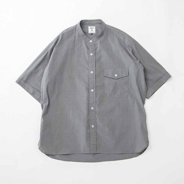 最終価格　leno&amp;co BAND COLLAR BIG SHIRT LENO (リノ) BAND COLLAR SHIRT / バンドカラーシャツ