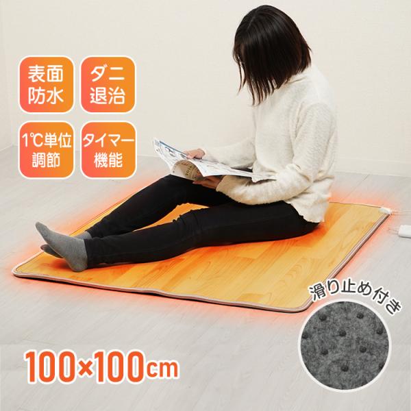 ■足元から暖まる電気カーペット■お子様やペットがいるご家庭にオススメ■水を拭き取れる表面防水加工■滑り止め付きでズレや転倒防止に■最大温度60℃でダニ退治■自動OFFタイマー設定可能【商品内容】：電気カーペット【サイズ】：(約)100cm×...