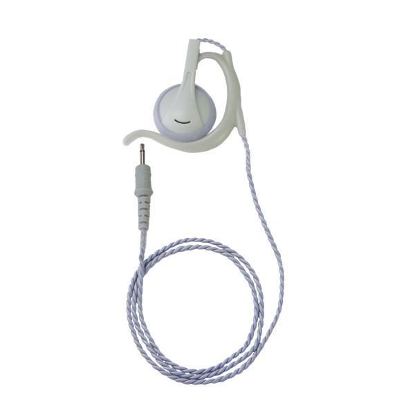 【インボイス対応済】タイピンマイク(SMJ5001-L3.5)用イヤピース（より対線ケーブル）耳掛け付き オープンエアー型　Lサイズ・ケーブル長：約50cm・ケーブル色：グレー・プラグ：φ2.5mmプラグ