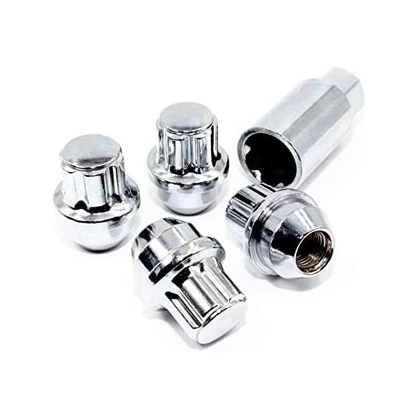 Veritek 14x1.5mm 1.7インチ 44.5mm 長さ22mm 六角クローム 大型どんぐり 円錐形シートホイールロック フォードF-150 エクスペ