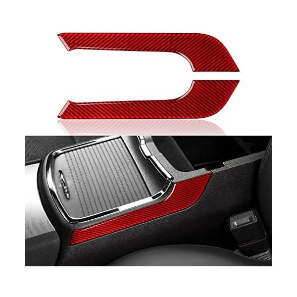 BRMYL カーボンファイバーカップホルダートリムデカール2011-2022ダッジチャージャーアクセサリー用、2011-2021クライスラー300アクセサリ
