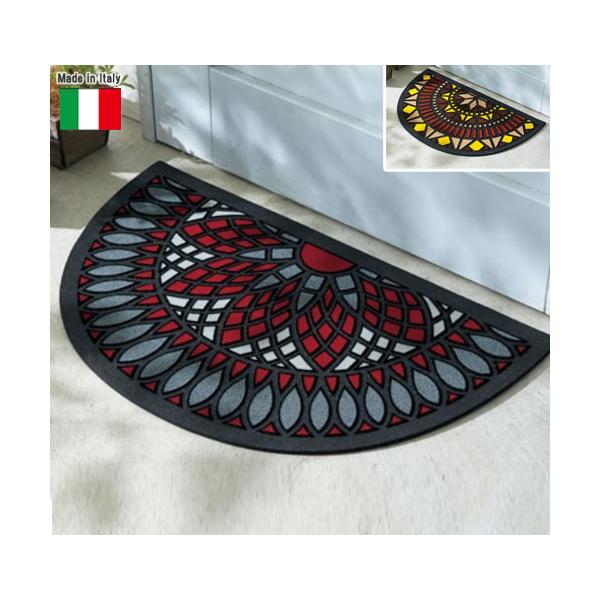 イタリア製 外用 玄関マット 半円形 約40×68cm ドアマット マット 半円