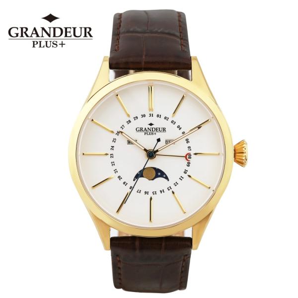 GRANDEUR PLUS グランドールプラス GRP011G1 ムーンフェイズ 牛革 レザー ウォッチ【送料無料】 watch 時計 お祝い プレゼント 【TVドラマ使用モデル】 1年保証