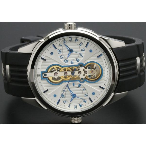 Salavatore 大規模セール Marra サルバトーレマーラ Sm Sswhbl お洒落なツインクォーツ 送料無料 腕時計 ラバーバンド Watches 日本製 約121g メンズ 保証1年