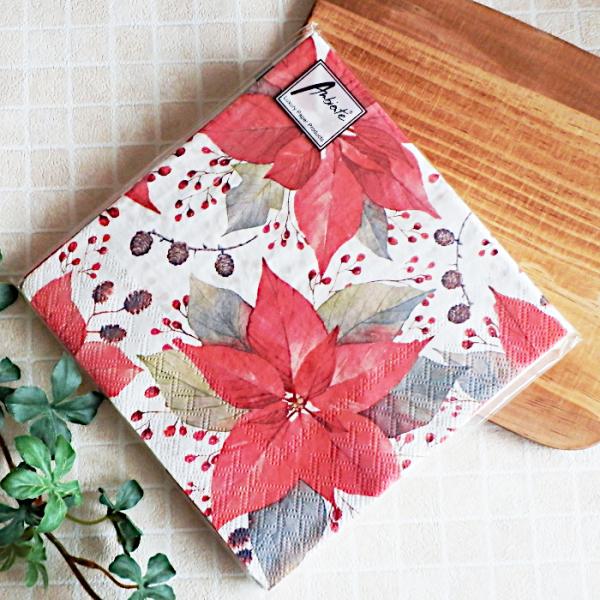 パーティなどおもてなしの席にテーブルの上のアクセントとなるペーパーナプキン10枚入り。3枚重ねのしっかりとした厚みで、お食事の時の紙ナプキンとしてハンドメイドお好きな方向けのカルトナージュ、デコパージュにもおすすめです。お家でのカフェタイム...