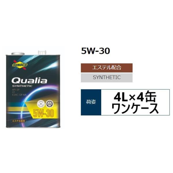 SUNOCO Qualia 5W-30 4L×4 P[X XmR NIA yԁAX|[cԁA^[{ԁAM_GWՂ̖h~