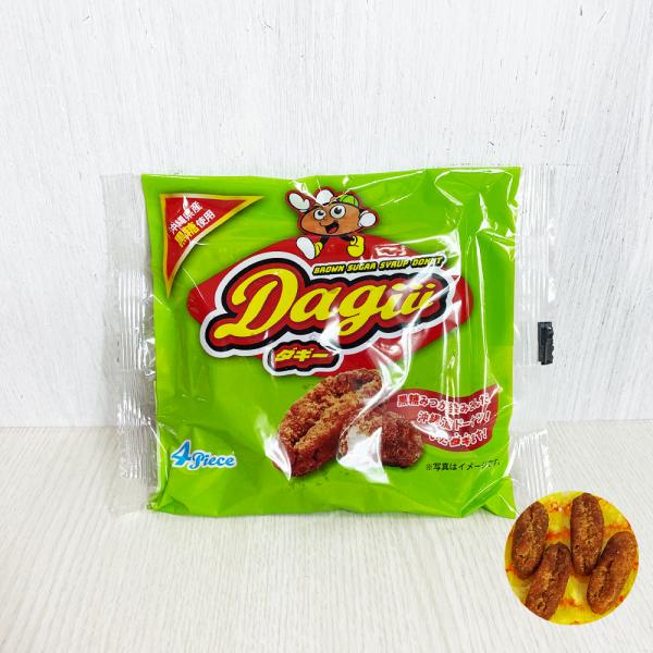 商品名：ダギー内容量：4個賞味期限：製造日より60日保存方法：直射日光・高温多湿を避け保存原材料：砂糖(上白糖、(国内製造))、黒糖、小麦粉、食用植物油脂、米粉、鶏卵、ショートニング、とうもろこし粉、大豆粉、脱脂粉乳、食塩、ぶどう糖／膨脹剤...