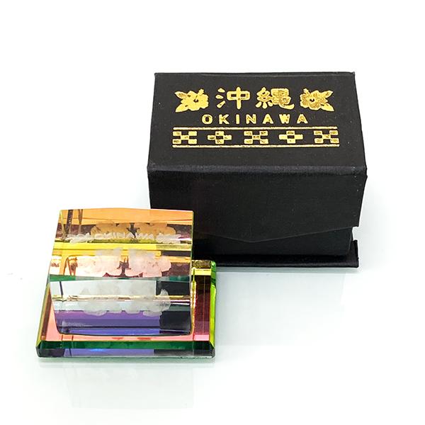 沖縄土産 シーサー 置物 ミニ 玄関 クリスタル オーナメント