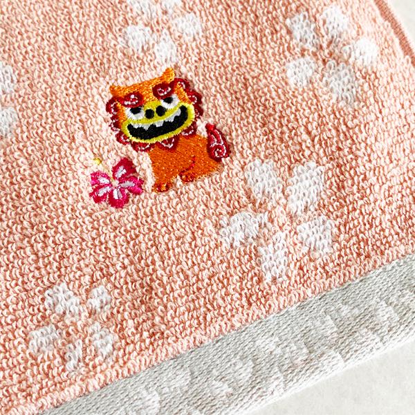 激レア　シュガーメヌエット　タオルハンカチ 沖縄土産 沖縄刺繍タオルハンカチ シーサー