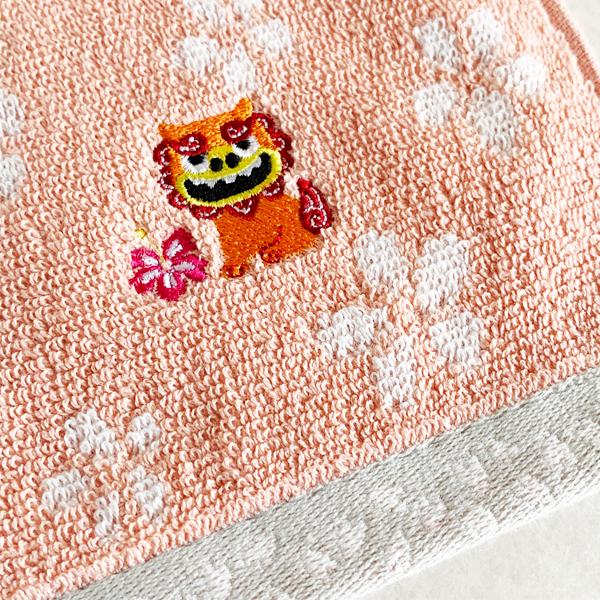 沖縄刺繍タオルハンカチ シーサー