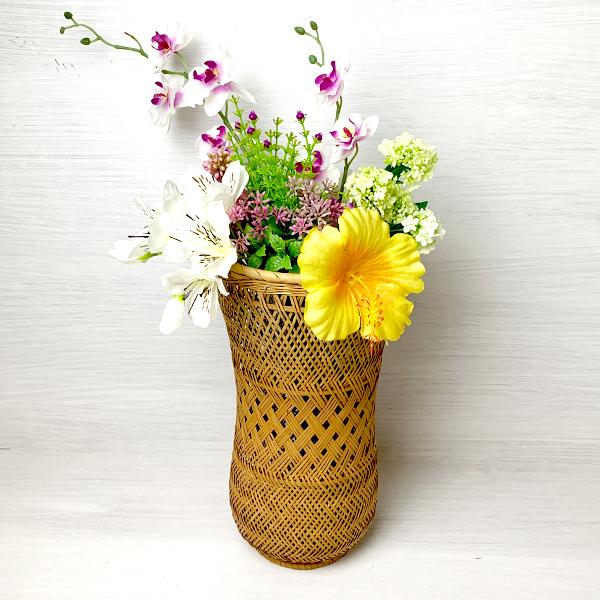 竹かご 篭 竹編み 花器 伝統 工芸品 竹花篭 格子花かご 花瓶 竹かご 篭 竹編み 花器 伝統 工芸品 竹花篭 格子花かご 花瓶