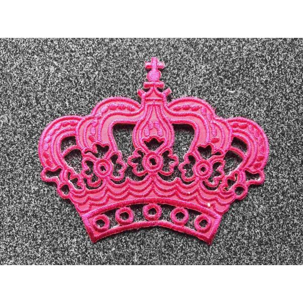 ワッペン　２１　クラウン　ピンク　刺繍　ハンドメイド素材