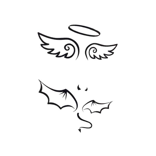 タトゥーシール 天使と悪魔 ワンポイント 34 T Hc 34 Kufa 通販 Yahoo ショッピング