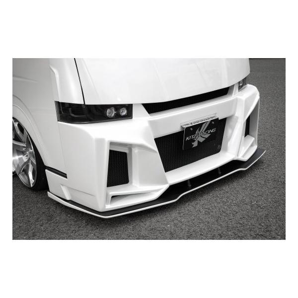 ハイエース加工済み純正バンパー＋キッズレーシング製ハーフエアロ ハイエース用 エアロ ハーフエアロキット クラフテック