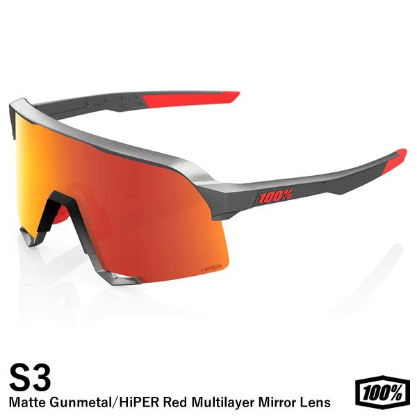 100％　ワンハンドレッド　サングラス　S3　Matte Gunmetal / HiPER Red Multilayer Mirror Lens 　 60005-00027　タティスJr.愛用メジャーリーグ　野球