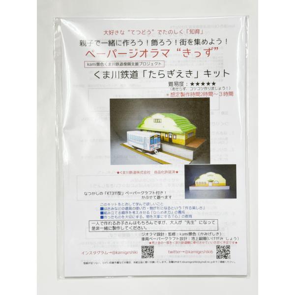 [Release date: April 1, 2025]昭和20年代に木材産業で栄えた多良木町、駅舎はえびす様をイメージしたかわいい駅舎です懐かしの「KT311形」付き、このペーパージオラマキットは東京のペーパージオラマ製作集団による製作...