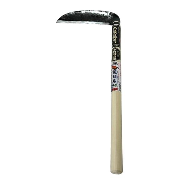 九頭龍川 鍛造草刈り鎌 風切馬 薄刃 白二鋼 180mm 420mm本掛柄付  