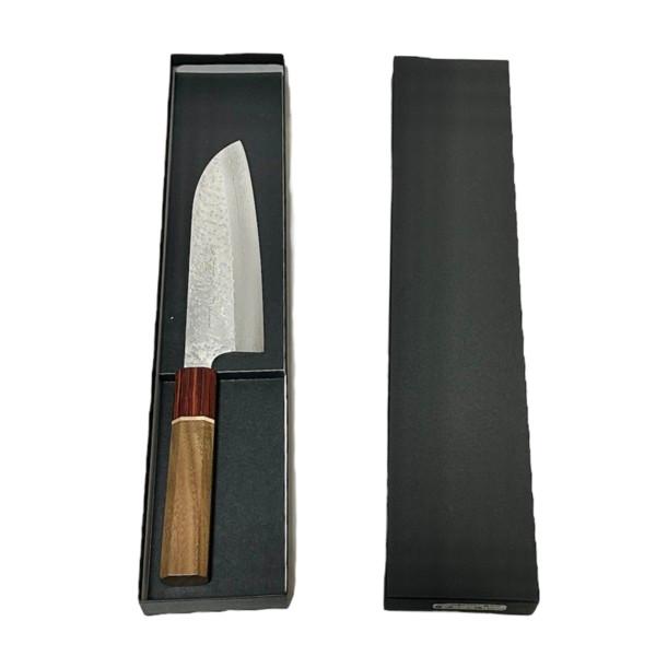 送料無料】<BR>越前数馬作 VG7-33層鎚目ダマスカス 雪渓 小三徳包丁