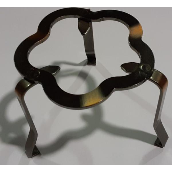 炭火などの上に設置し、鍋やヤカンなどを置くための器具。囲炉裏、火鉢、七輪、焜炉、等々）の熱源上に置いて、鍋　やかん、土瓶、鉄瓶、焼き網などを乗せる