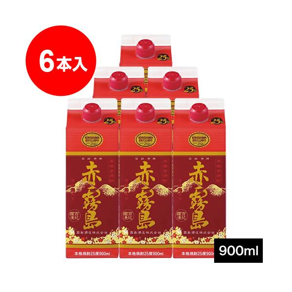 赤霧島 900mlパック 6本入り×2 赤霧島パック 25度 900ml×6本 : くまの焼酎屋 - 通販 - Yahoo!ショッピング