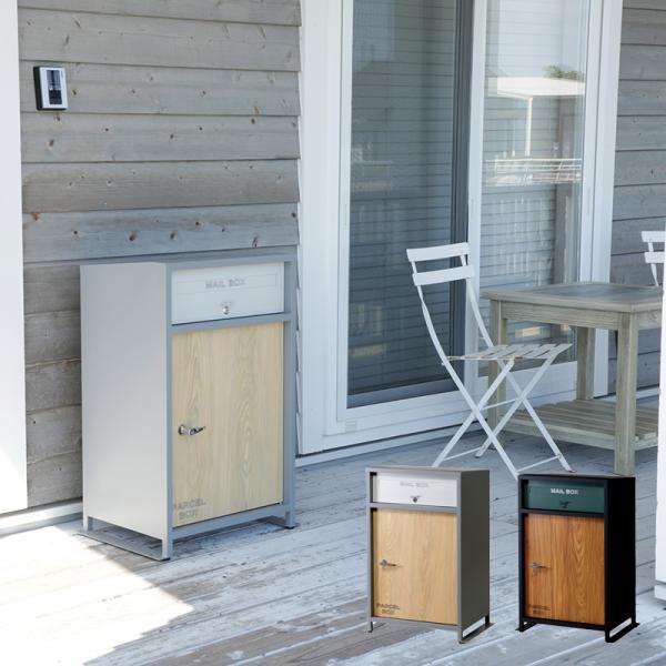 値下げ⤵︎⤵︎未使用　郵便ポスト　男前インテリアポスト 宅配BOX おしゃれ 郵便物 宅配物 ポスト モダン 木目 可愛い 男前 宅配