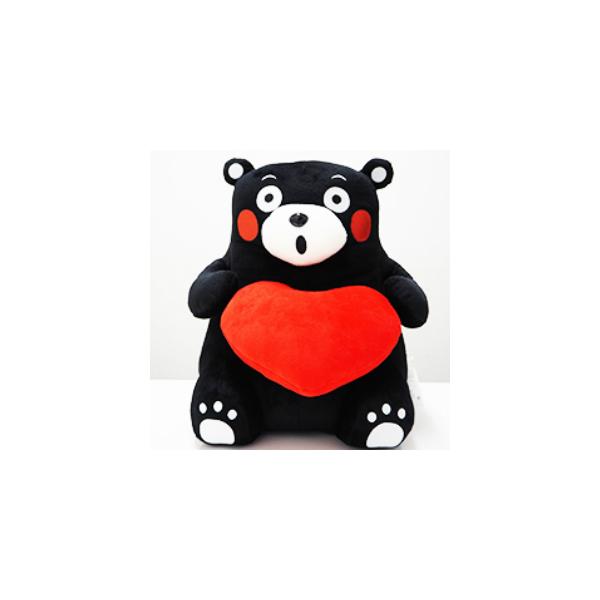 くまモン ぬいぐるみ お座り ハート持ち Lサイズ 大　サイズ　H40cm　W30cm　D30cm　ハートを持っている姿がチャーミング