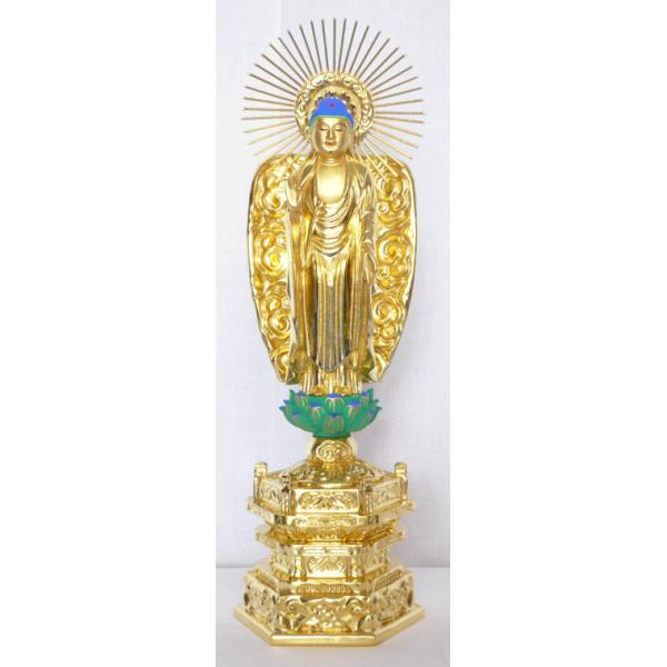 仏壇 仏像 浄土真宗西ご本尊 純金肌粉 7.0寸