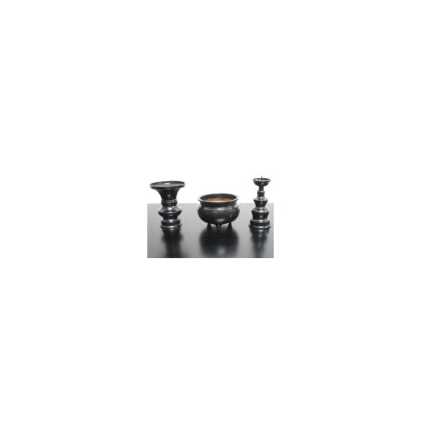 ▼黒光色　三具足▼ 三具足セット 黒光色 3.0寸 : 熊野古道仏壇センター - 通販 - Yahoo